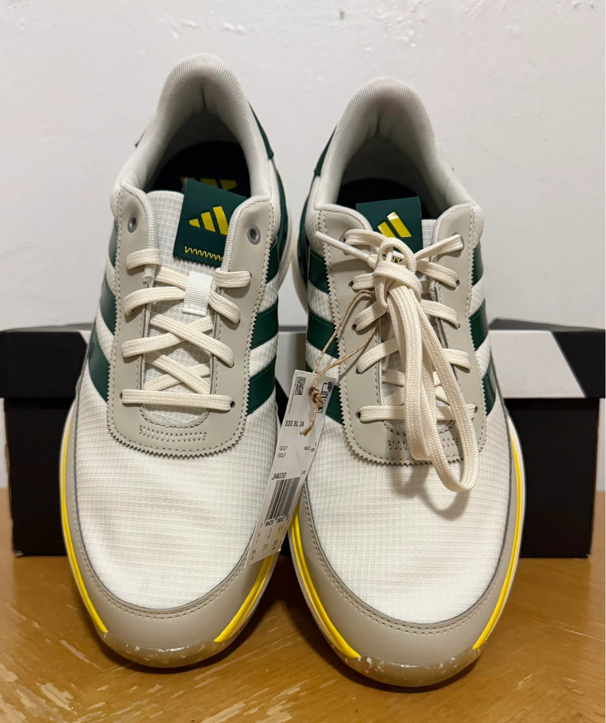 Adidas Golf Shoes White Green Yellow Size 9.5 Mens - photo 4