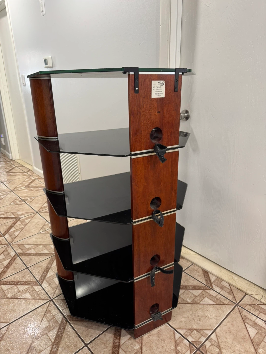 Glass and Wood Audio Video Stand - photo 2