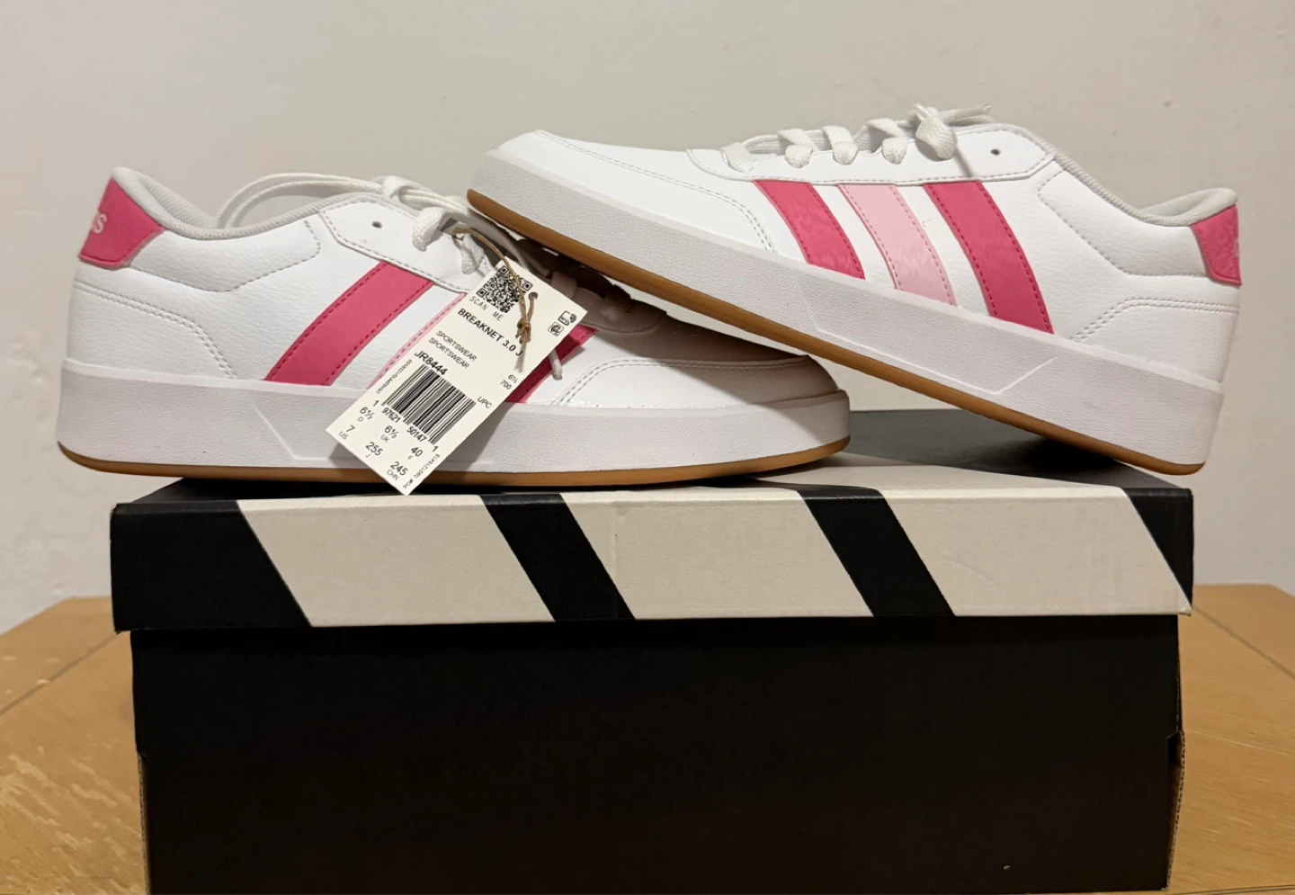 Adidas Women's Court Set Shoes White/Pink Size 7.5