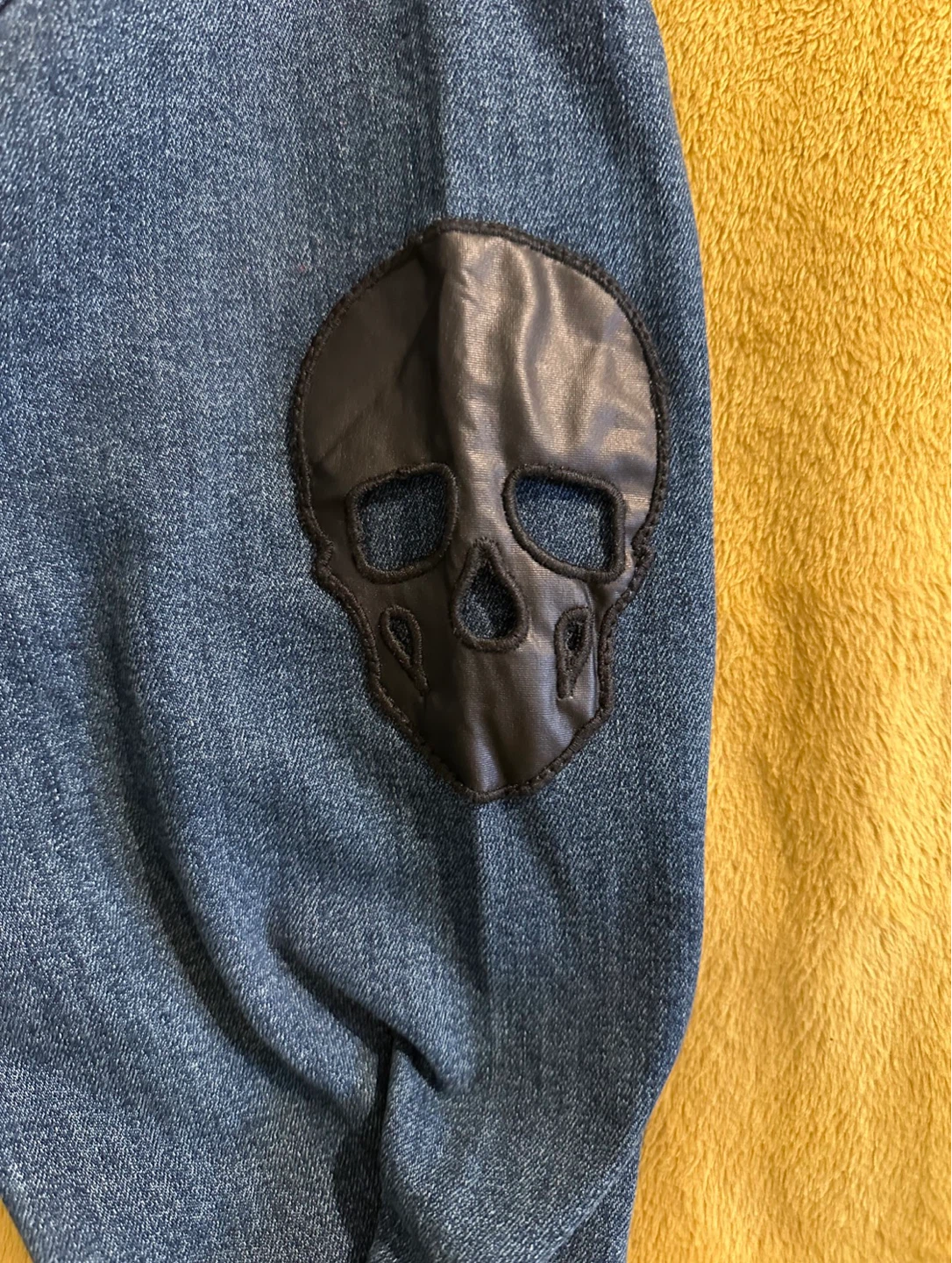 Leif Nelson Distressed Denim Jacket with Skull Graphics NWT - photo 4