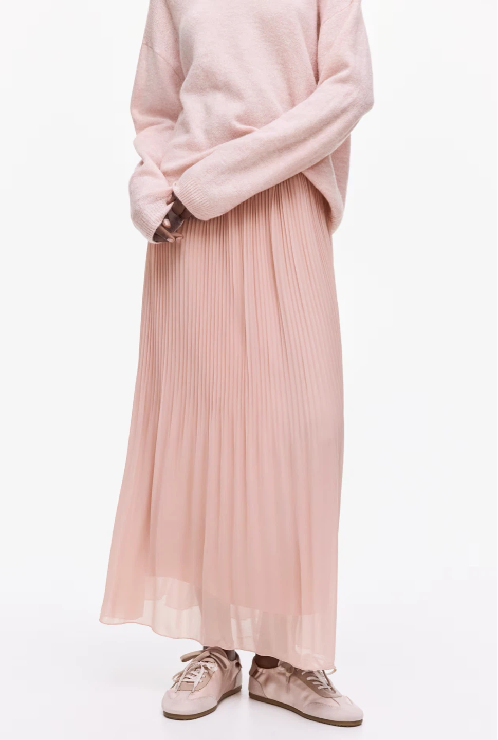 H&M Pink Pleated Midi Skirt - photo 2