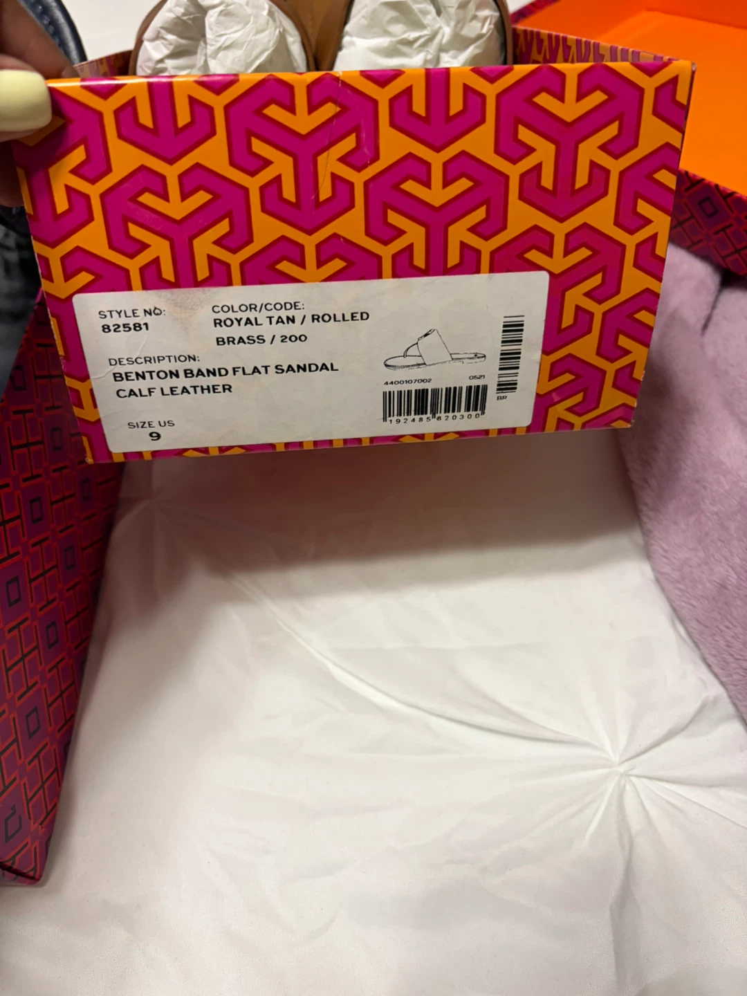 Tory Burch Benton Band Flat Tan Leather Women's Size 9 - photo 2