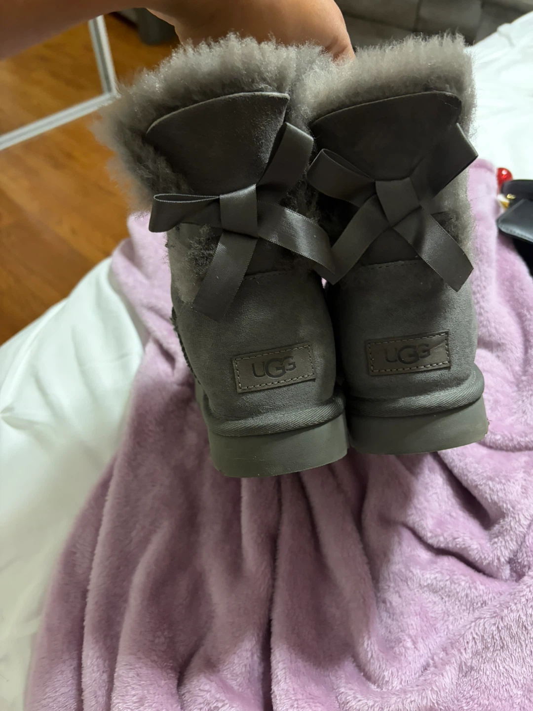 UGG Mini Bailey Bow II Boots - Grey, Size 8 - photo 2