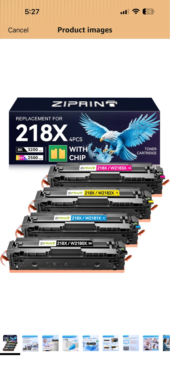 4-Pack 218X Toner Cartridges (BK/CMY)