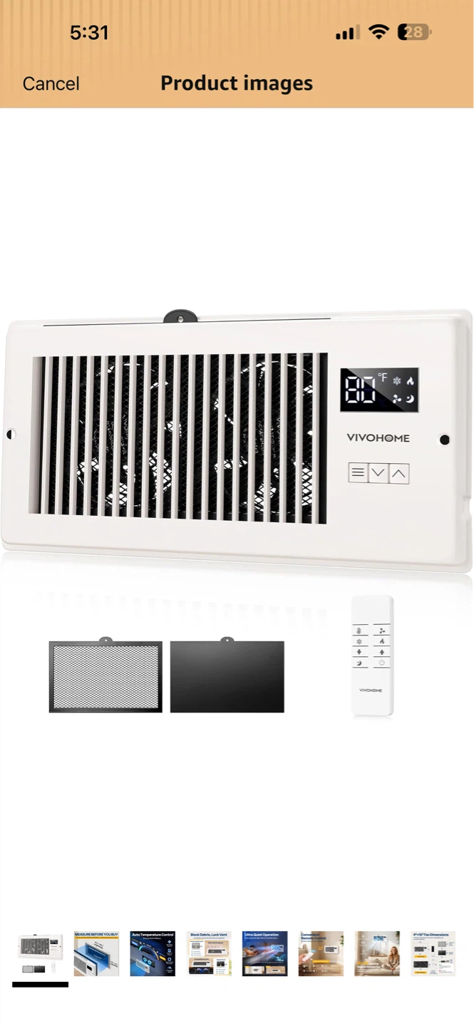 Register fan with Remote Control 4x10