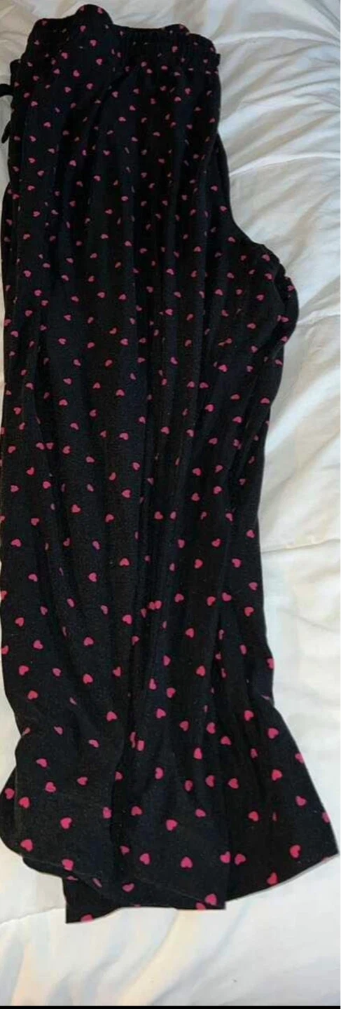 Black Pyjama Pants with Pink Hearts - photo 2