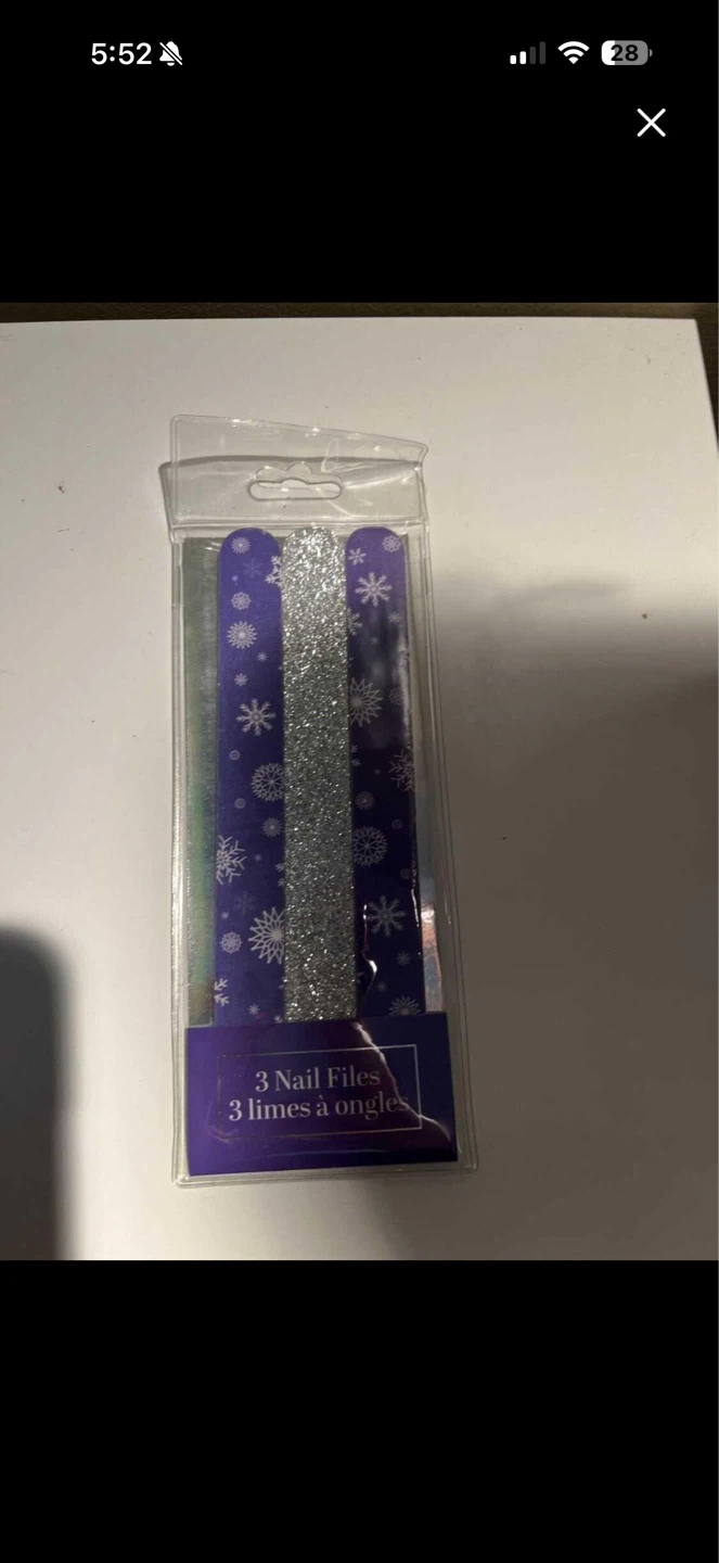 3 Nail Files with Snowflake Design