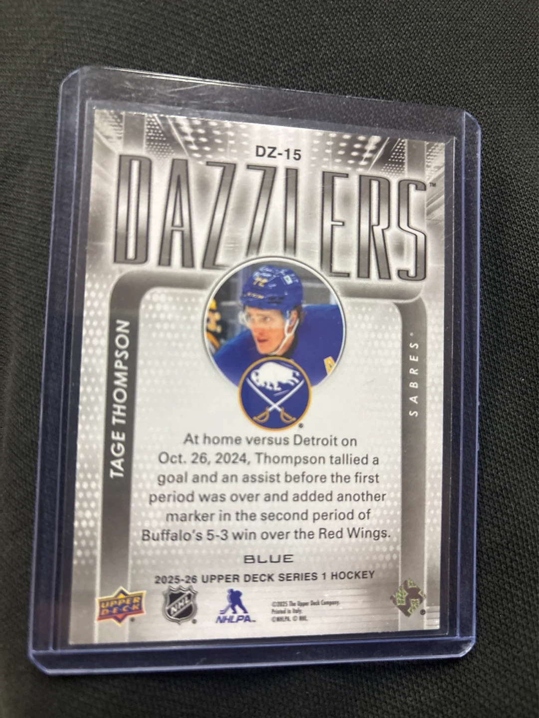 25/26 Upper series 1 Dazzlers Tage Thompson (Blue) DZ-15 - photo 2