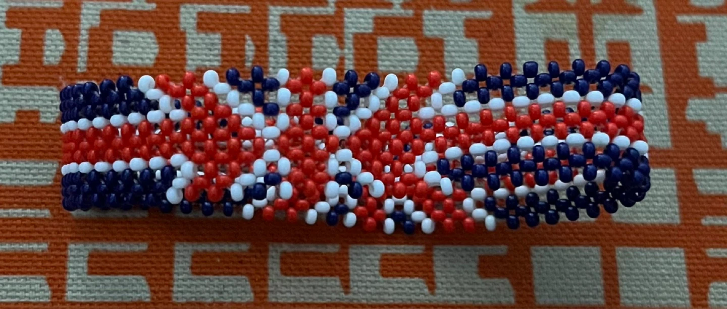 Handmade Uk Flag Beaded Bracelet