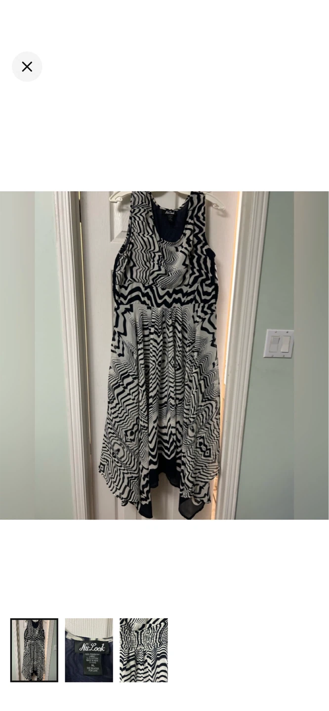 Nu Look Women's Black & White Print Dress