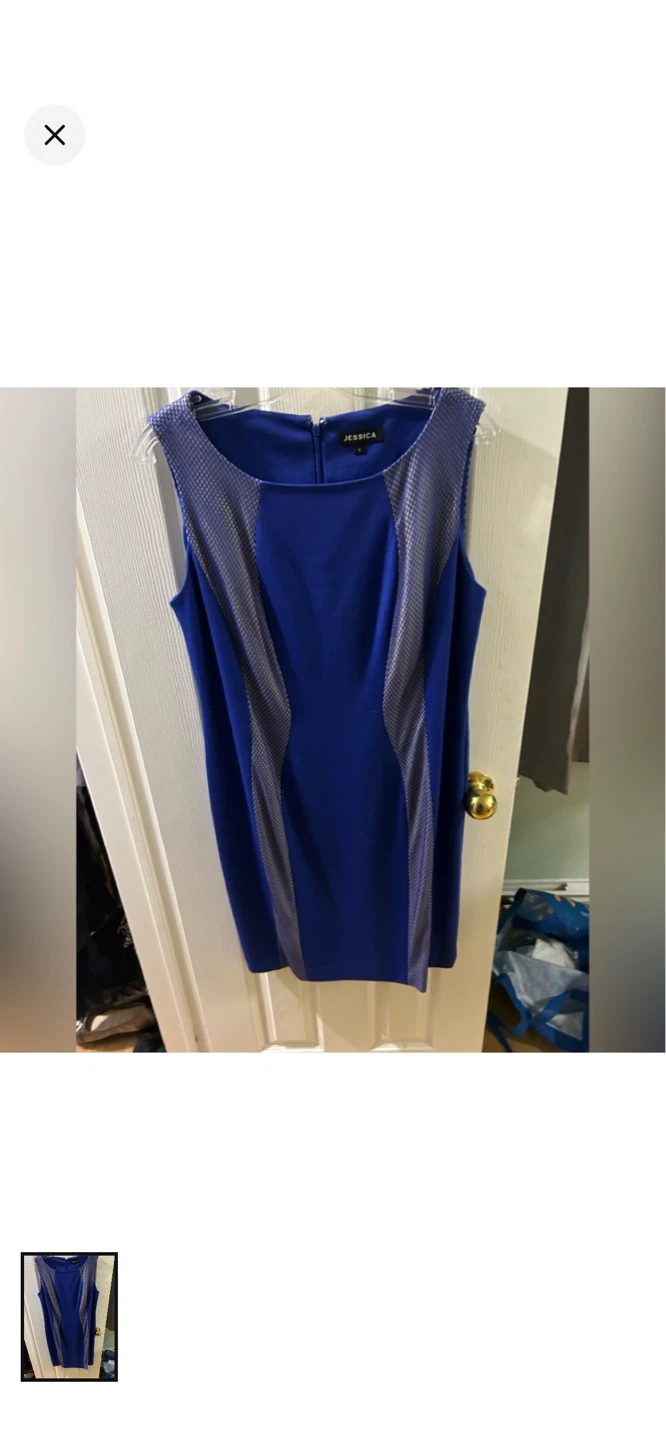 Jessica Women's Blue Sleeveless Sheath Dress