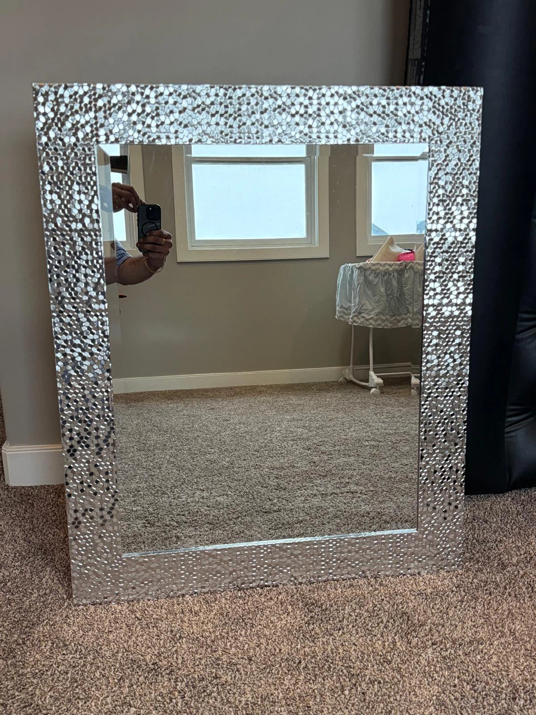 Decorative Wall Mirror with Textured Frame - photo 3