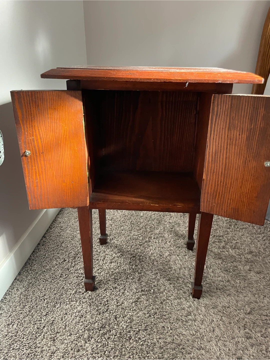 Vintage Wooden Magazine Table with Cabinet - photo 2