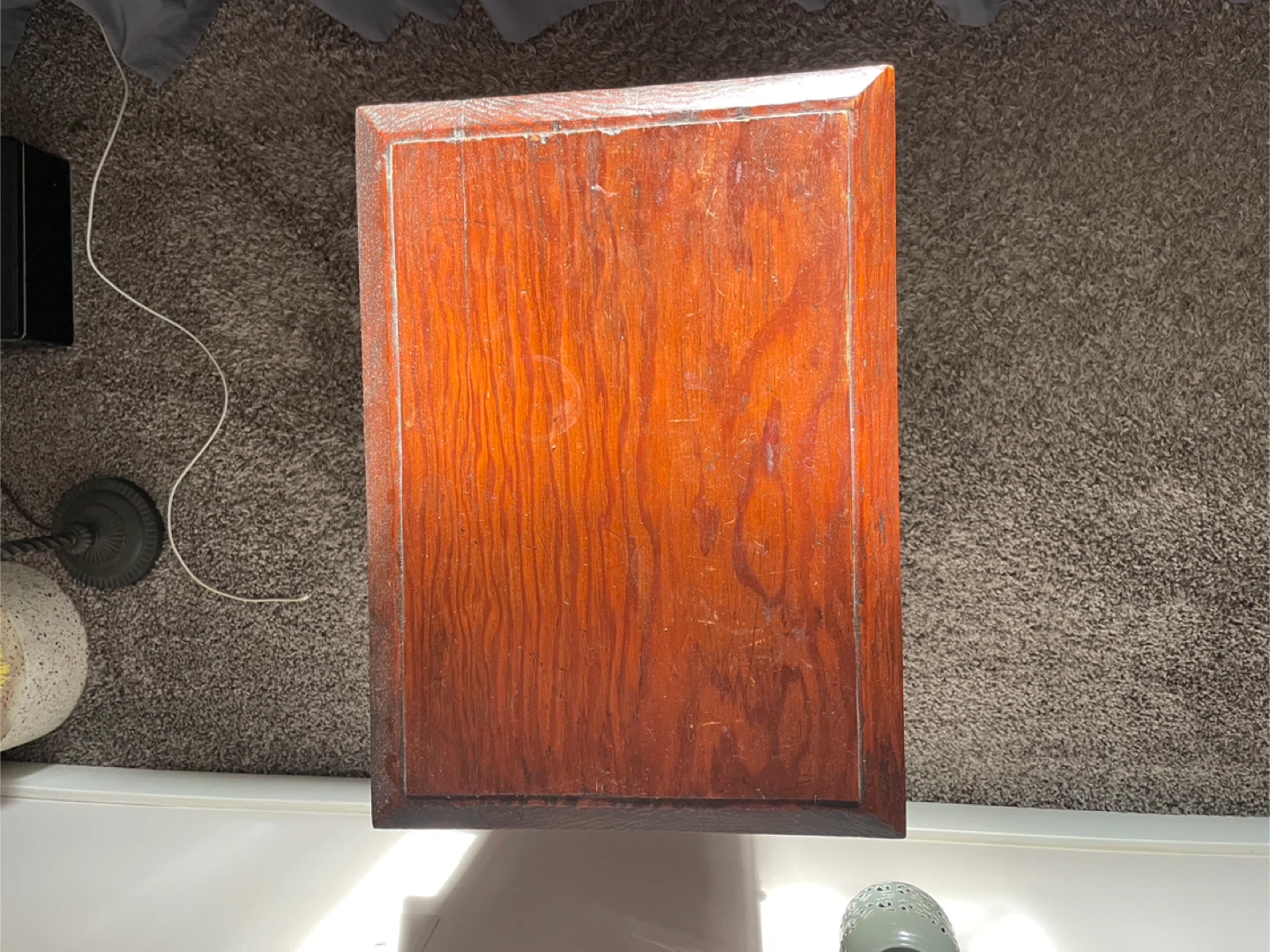 Vintage Wooden Magazine Table with Cabinet - photo 5