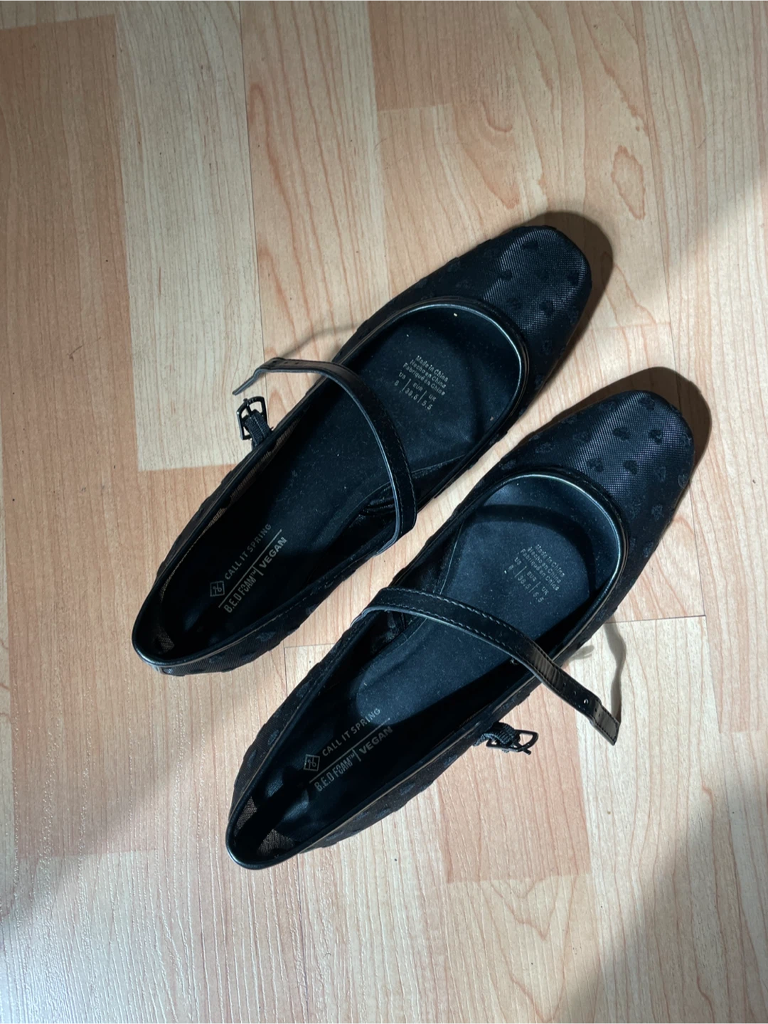Black Heart Mesh Mary Jane Flats - photo 4