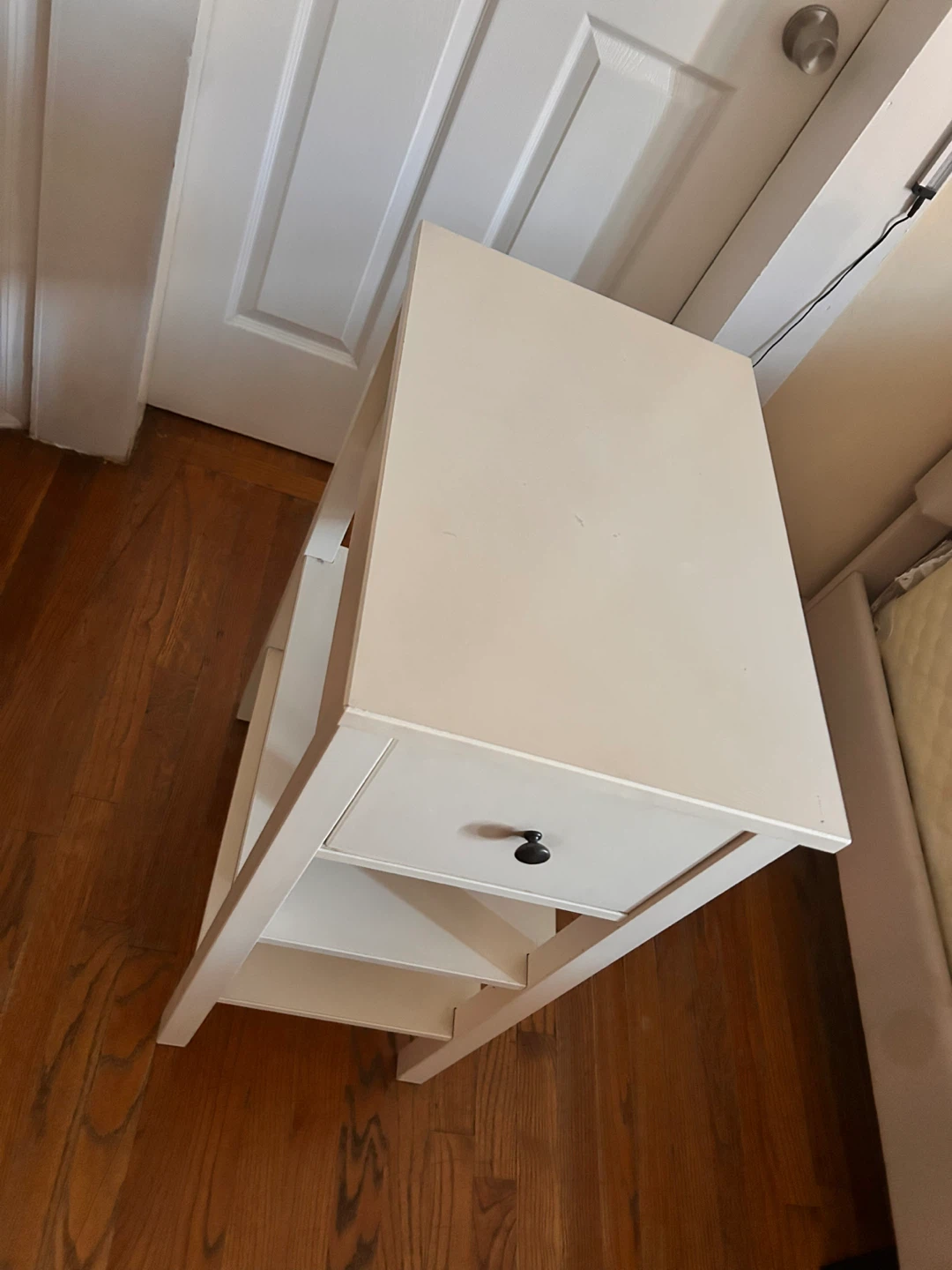 White side table with drawer and shelves - photo 3