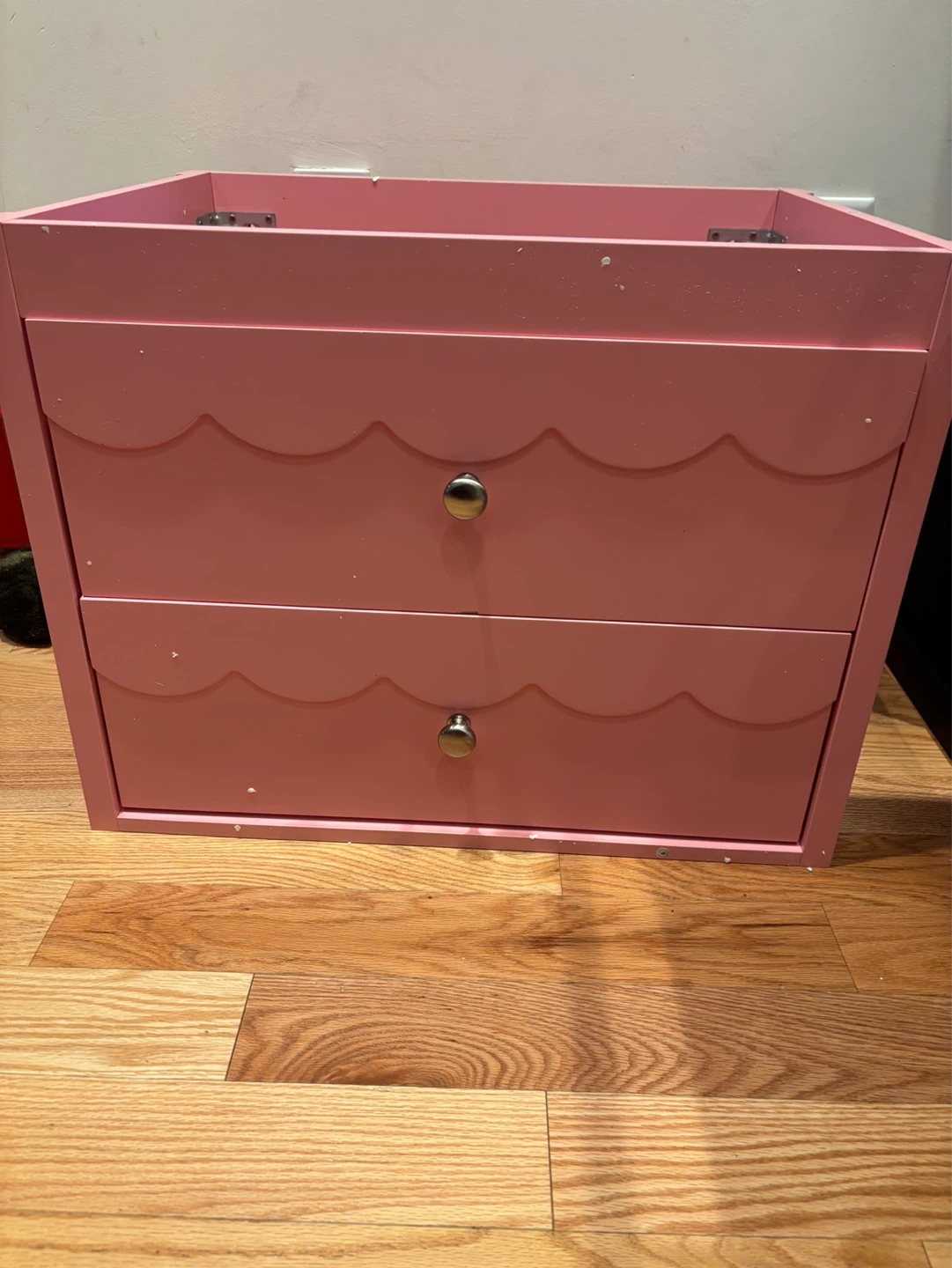 Floating Pink Vanity counter Unit with Two Drawers