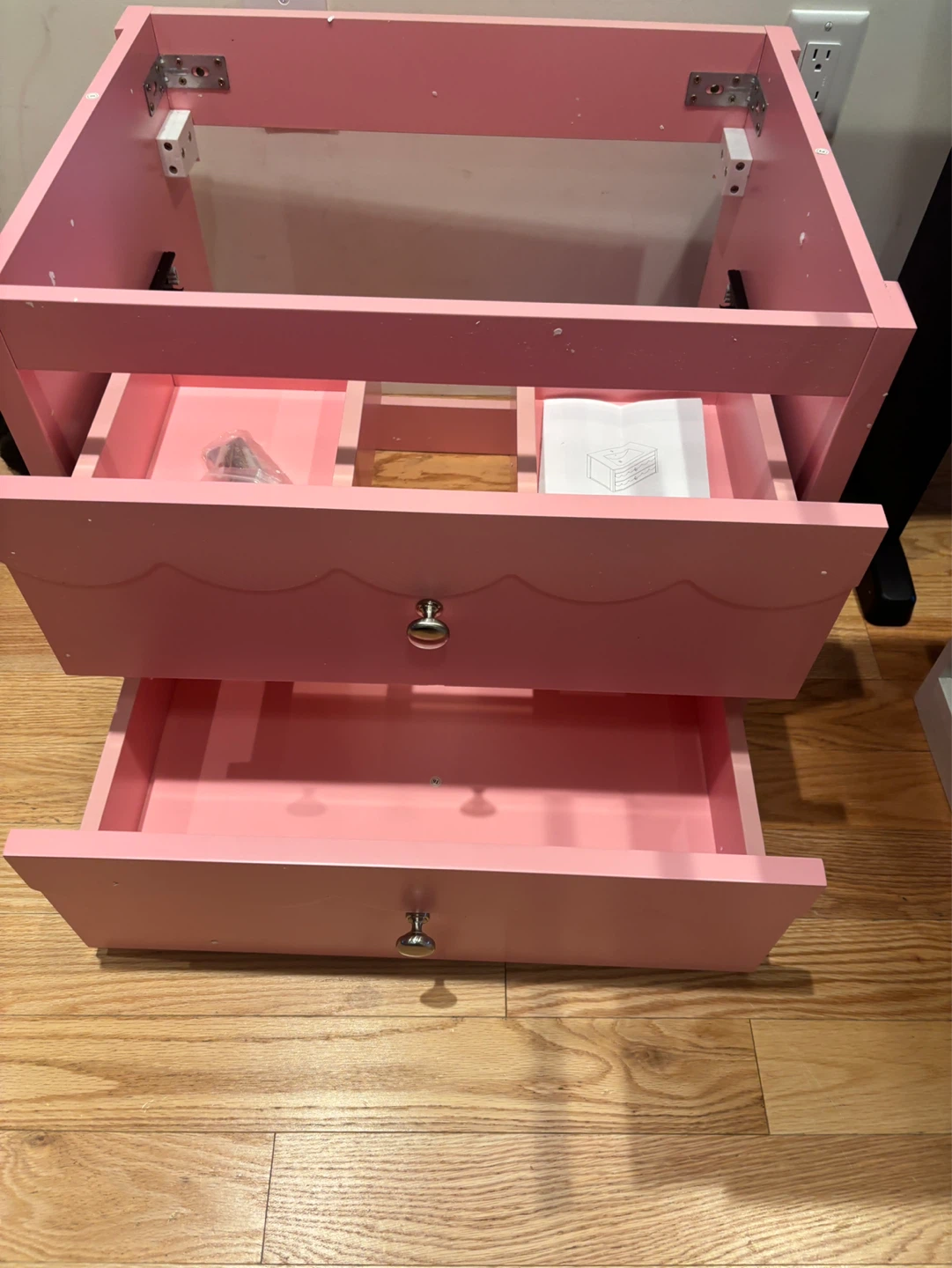 Floating Pink Vanity counter Unit with Two Drawers - photo 5