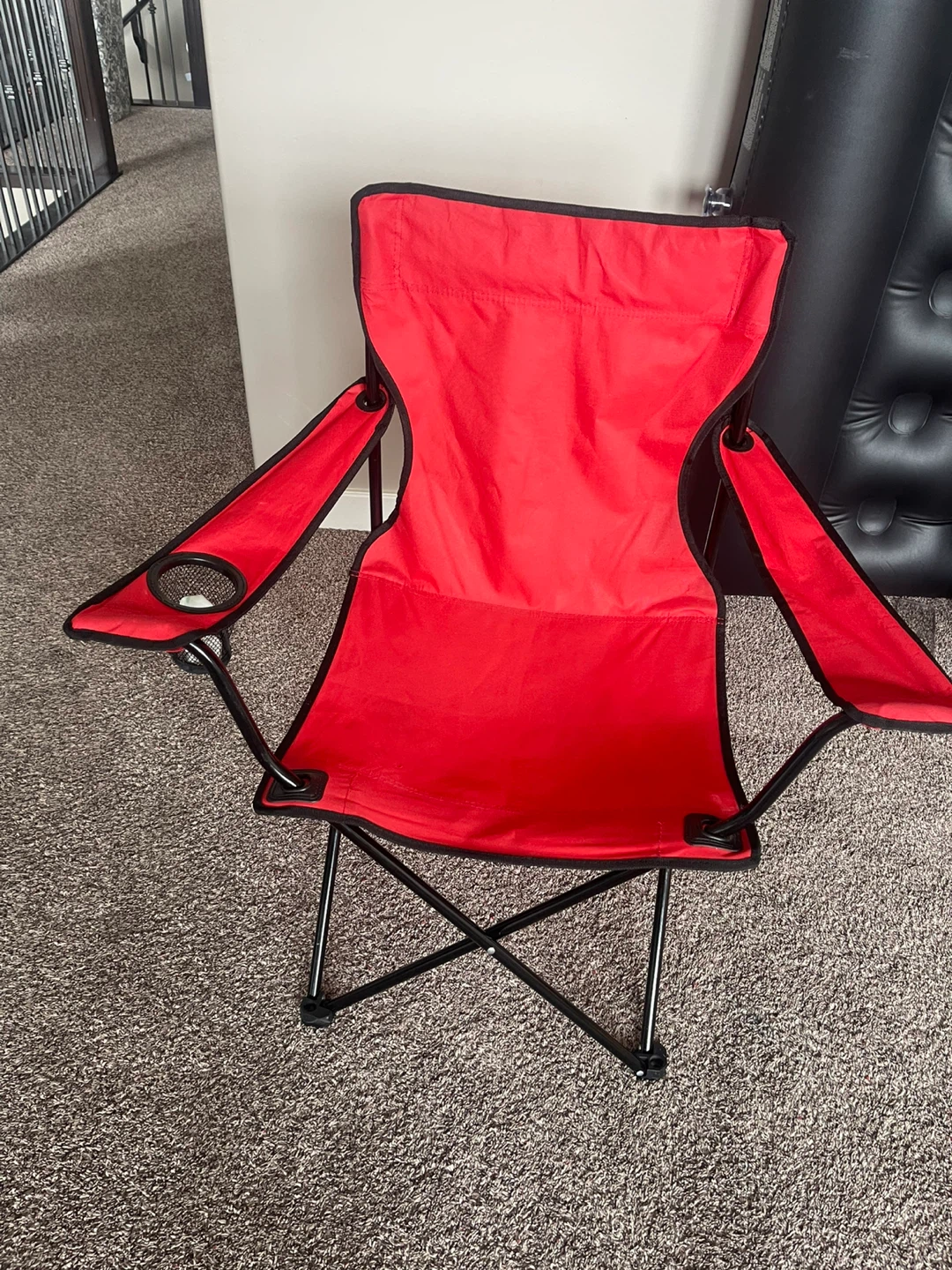 Red Camping Chair with Cup Holder