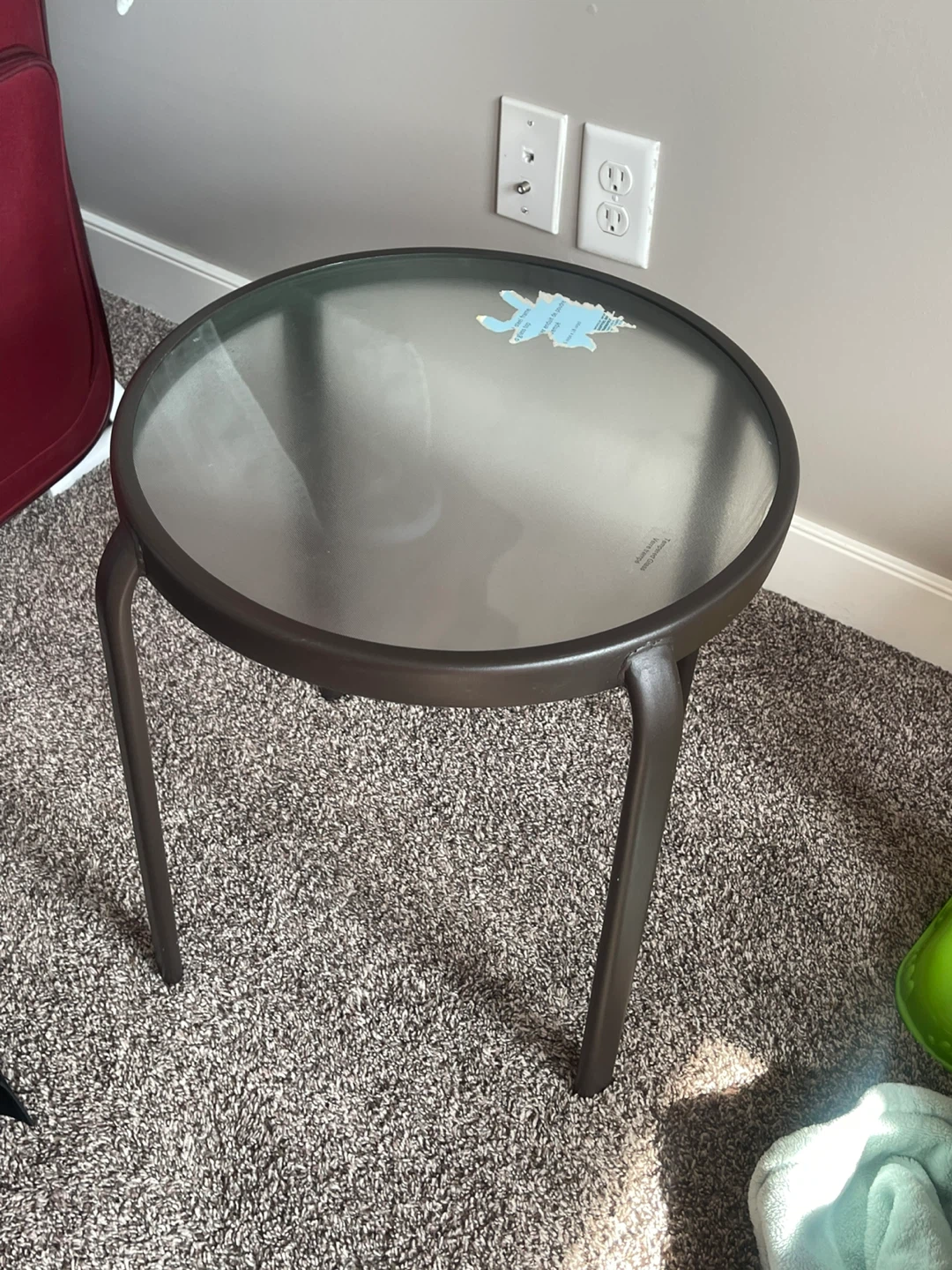 Round Glass Top Side Table