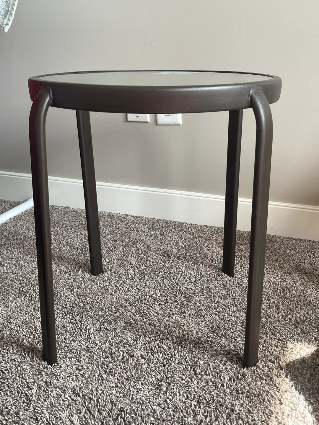 Round Glass Top Side Table - photo 3