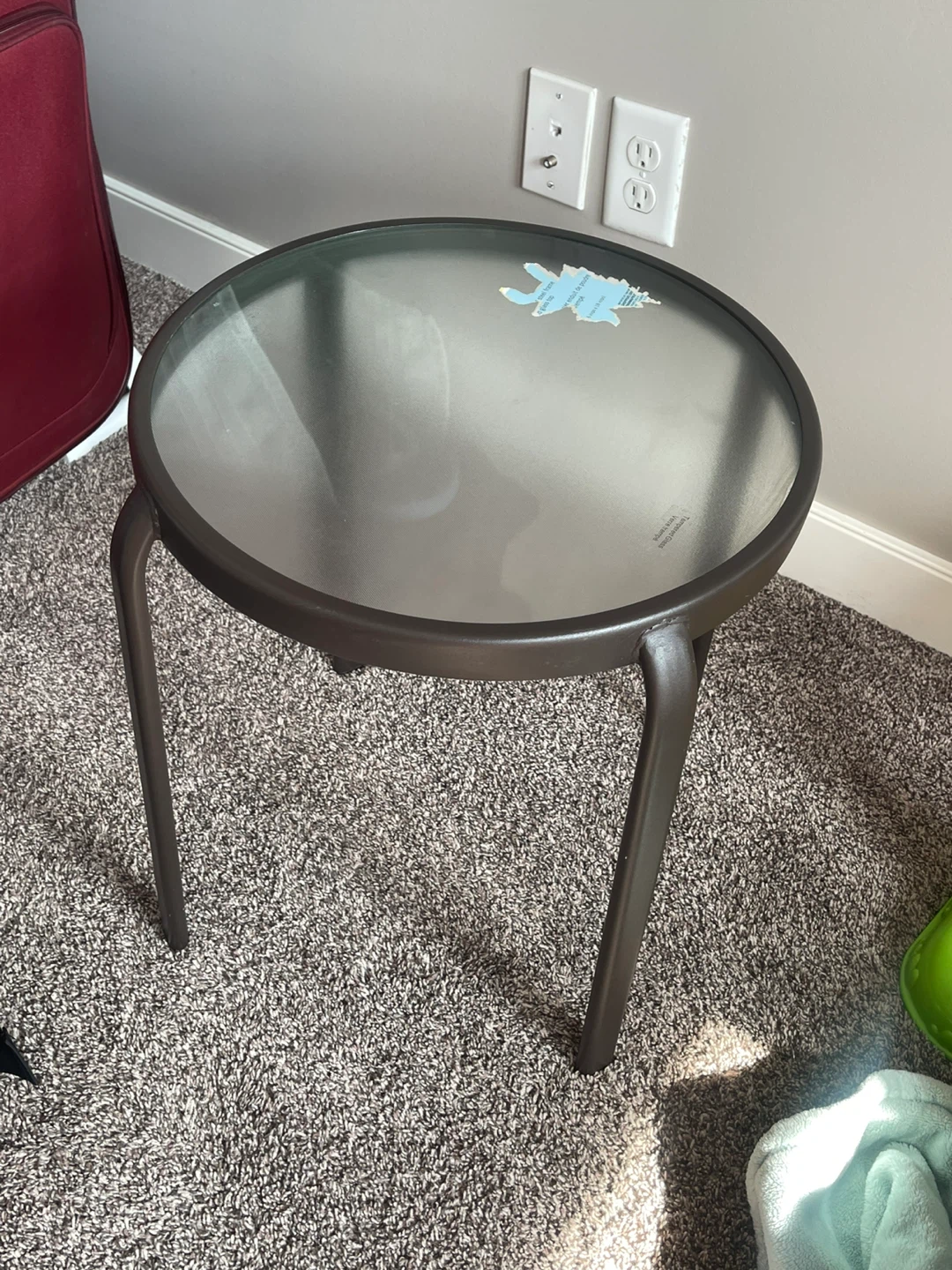 Round Glass Top Side Table - photo 2