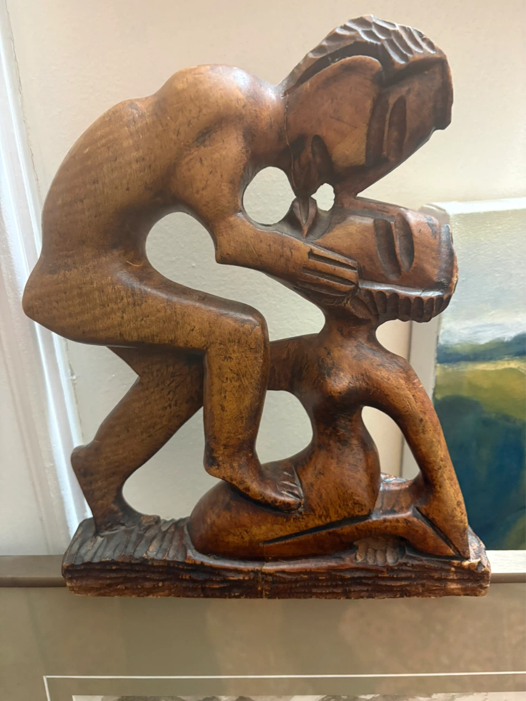 Carved Wood Figurine - Abstract Human Form