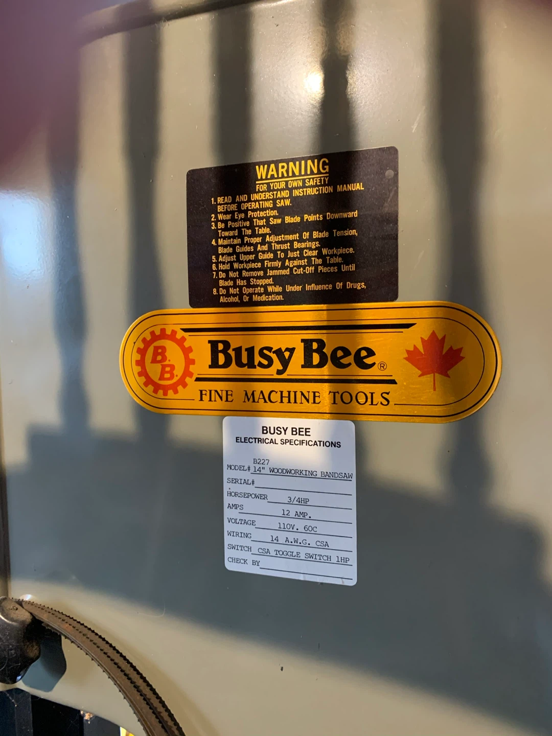 Busy Bee 14" Woodworking Bandsaw B227 - photo 4