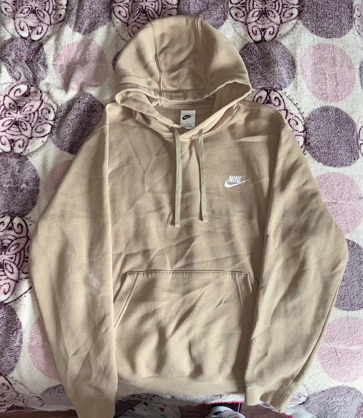 Beige Nike Sportswear Club Fleece Pullover Hoodie!