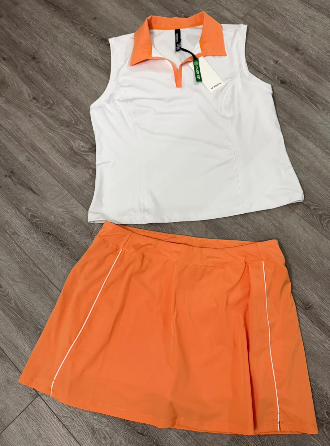 Mondetta Women's Hit the Court Set - White/Tangerine - XL - photo 2