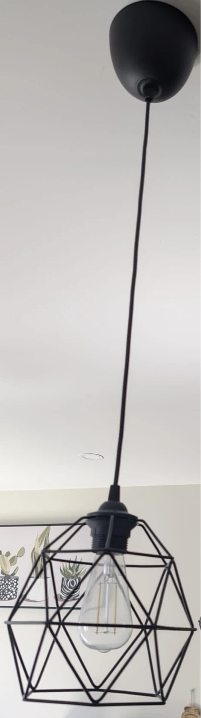 Set of 2 Black Geometric Pendant Lights - photo 3