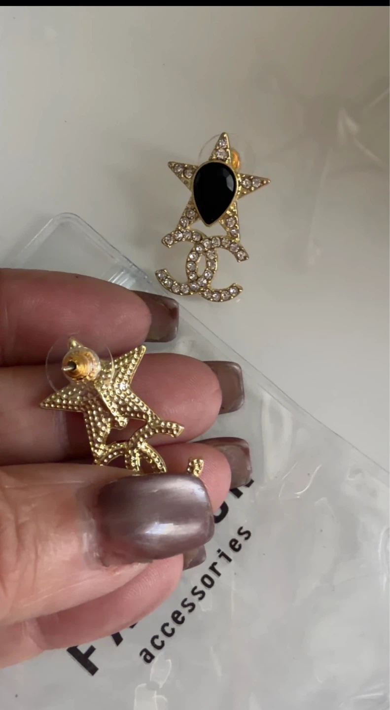 Star Drop Earrings with Black Onyx Stone - photo 5
