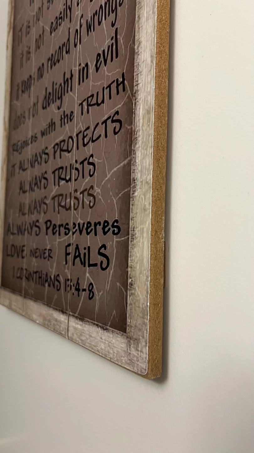 Wooden "Love is Patient" Bible Verse Wall Art - photo 3