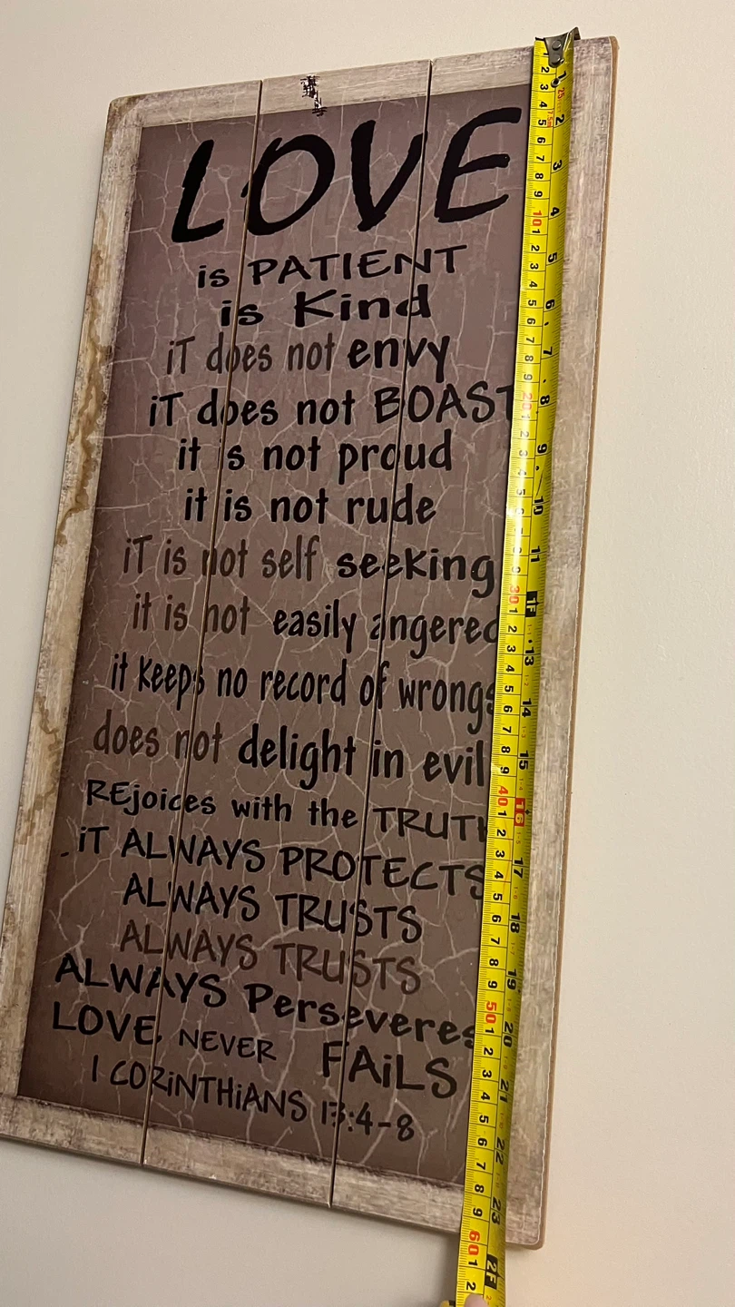 Wooden "Love is Patient" Bible Verse Wall Art - photo 5
