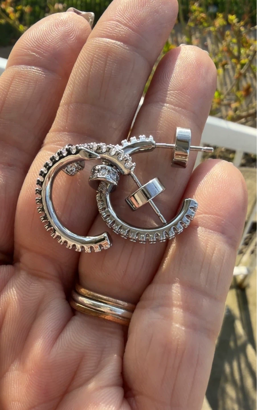 Diamond Women's Hoop Nail  Earrings - photo 5