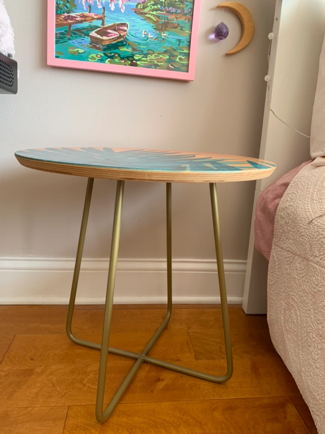 Deny Designs Emanuela Carratoni Palms Side Table with Gold Legs - photo 4