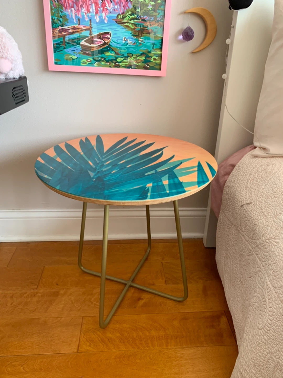 Deny Designs Emanuela Carratoni Palms Side Table with Gold Legs - photo 3