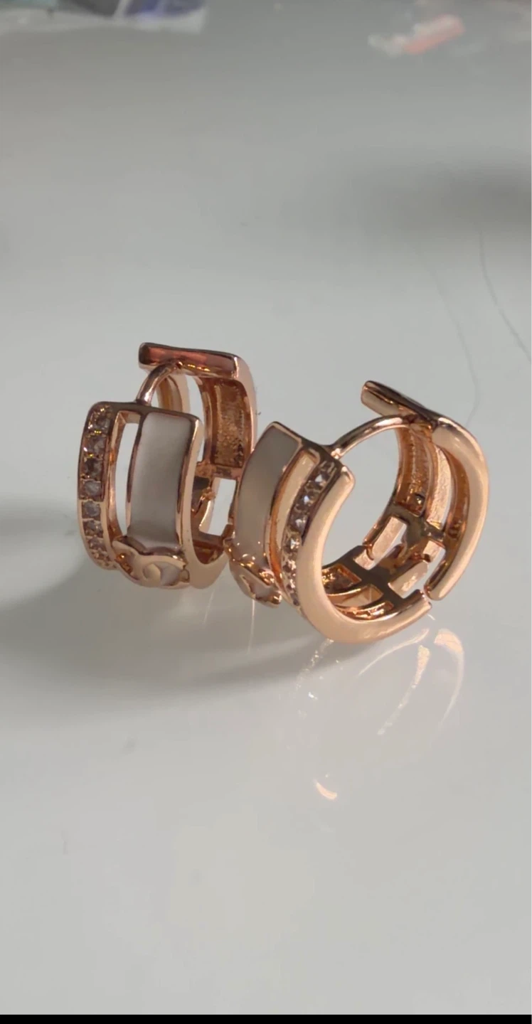 Rose Gold Plated  Fashion Hoop Earrings - photo 2