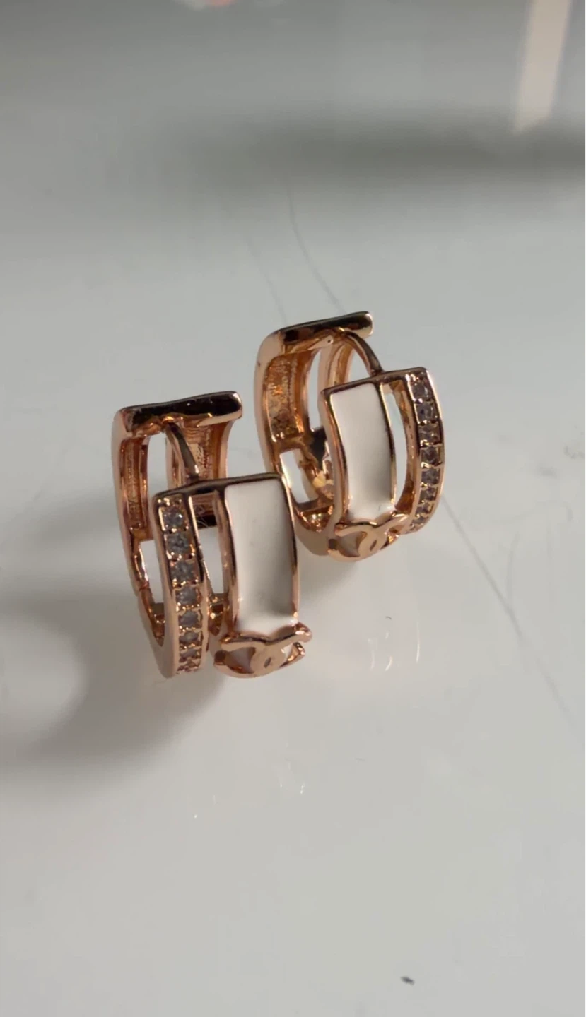 Rose Gold Plated  Fashion Hoop Earrings