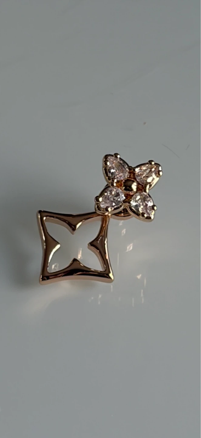 Rose Gold Tone Earrings with Clear CZ Stones - photo 5