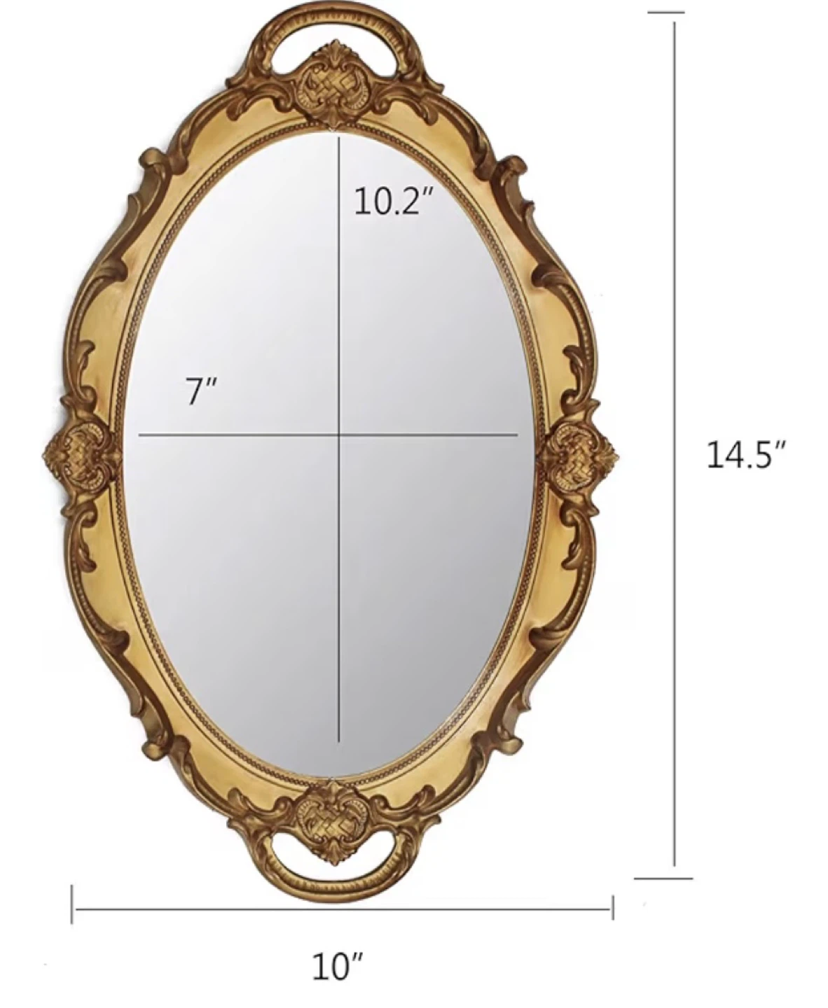 Small Ornate Oval Decorative Mirror - photo 2