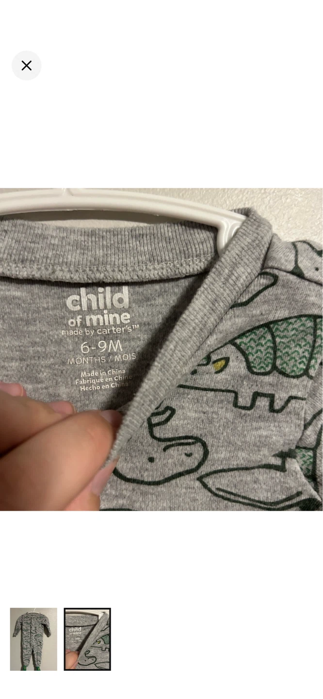 Child of Mine by Carter's Dino Footed Pajamas 6-9 Months - photo 2