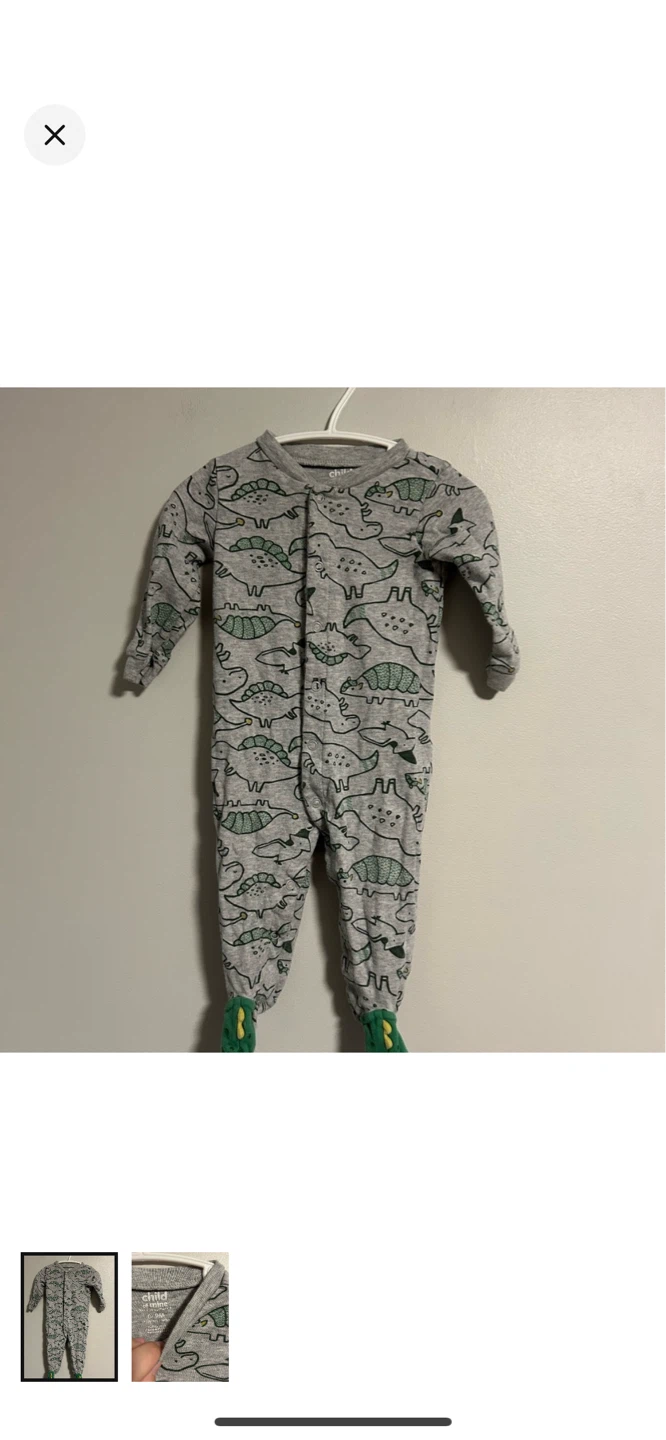 Child of Mine by Carter's Dino Footed Pajamas 6-9 Months
