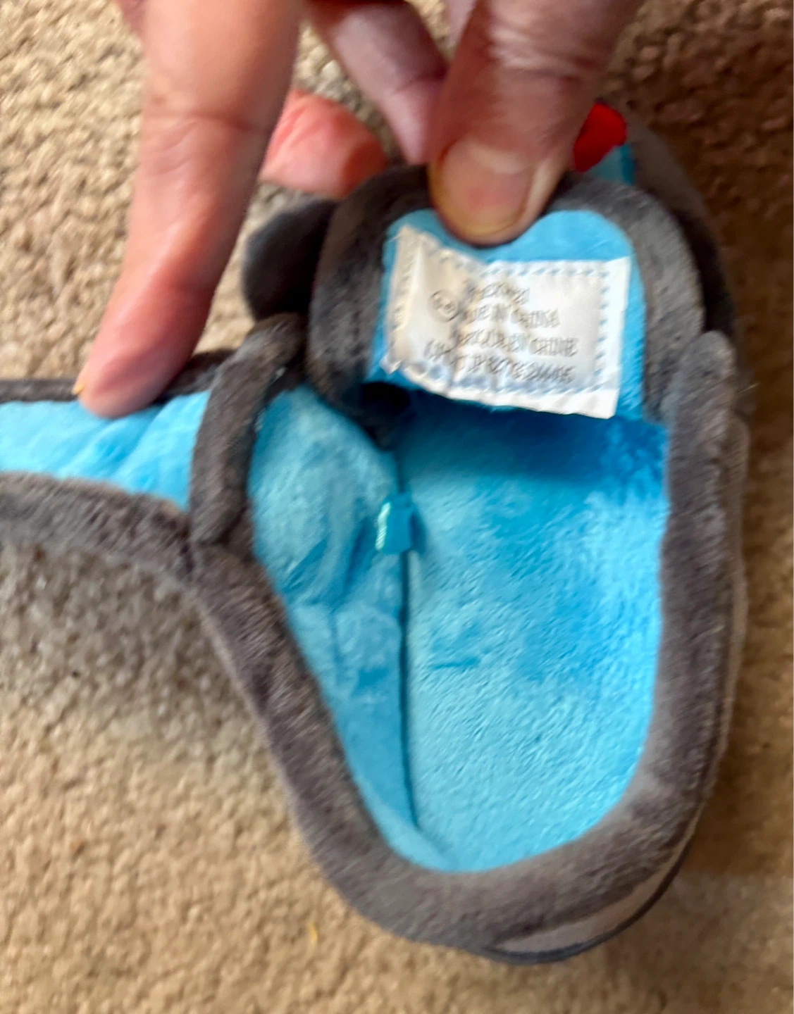 Cute Grey character velvety toddler shoes (size 5-6) - photo 3