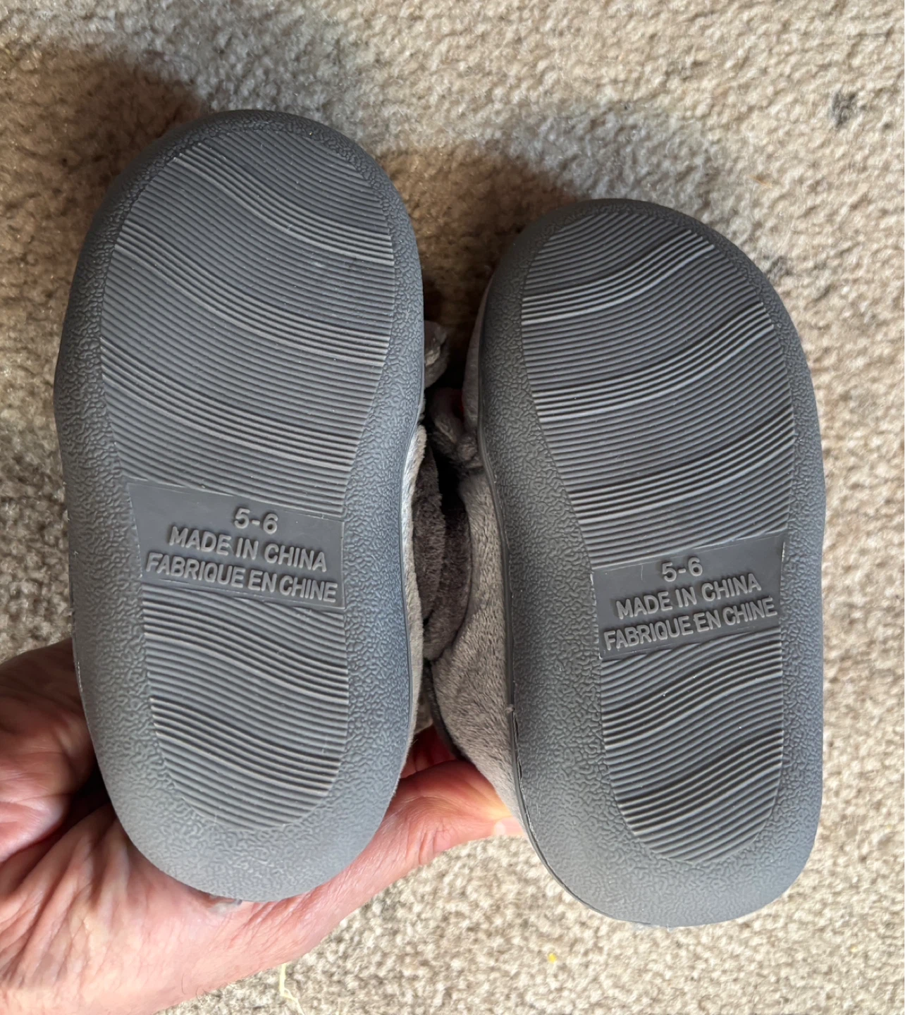 Cute Grey character velvety toddler shoes (size 5-6) - photo 2