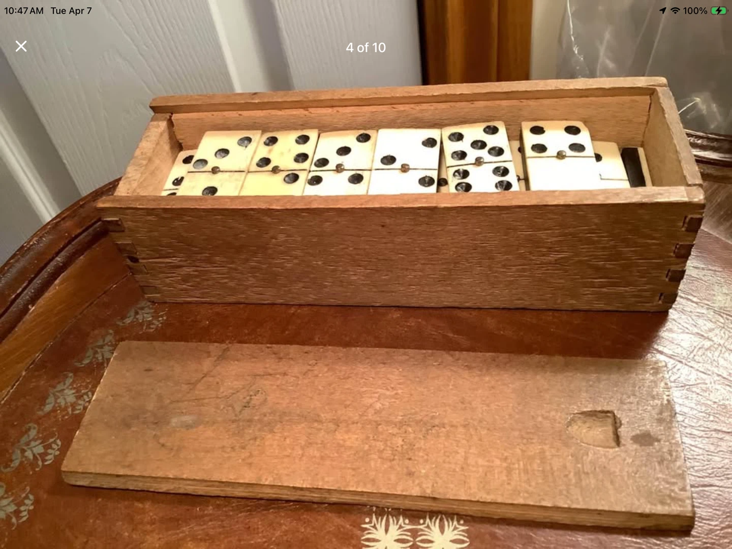 1890’s Complete Set of Victorian Bone & Ebony Dominoes - photo 4