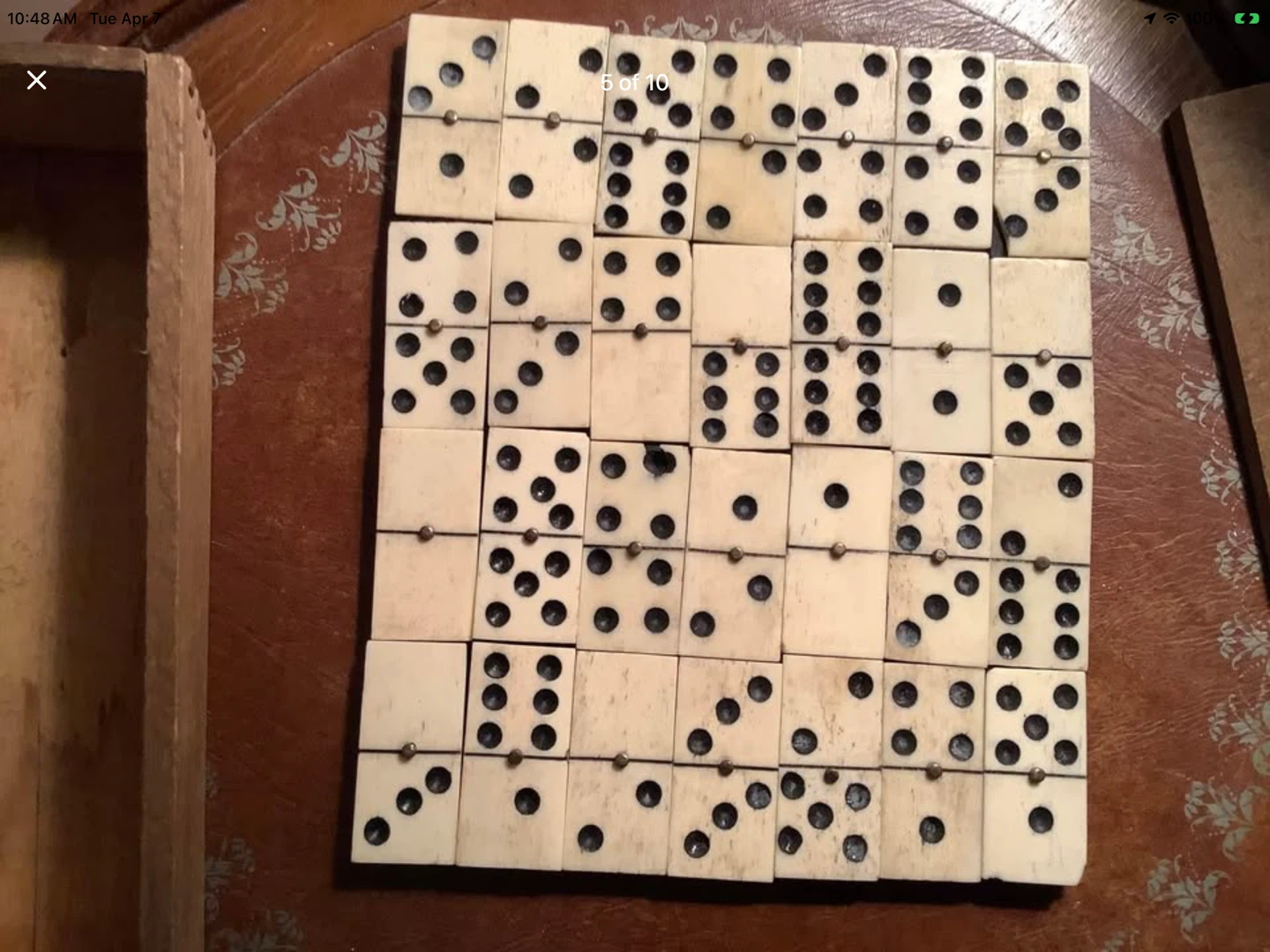 1890’s Complete Set of Victorian Bone & Ebony Dominoes - photo 5