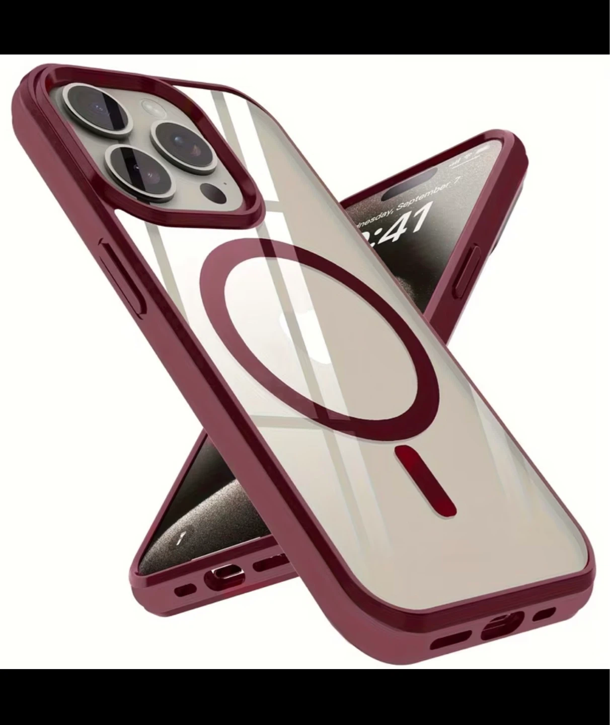 MagSafe iPhone Case – Clear Back with Colored Frame – Shockproof - photo 2