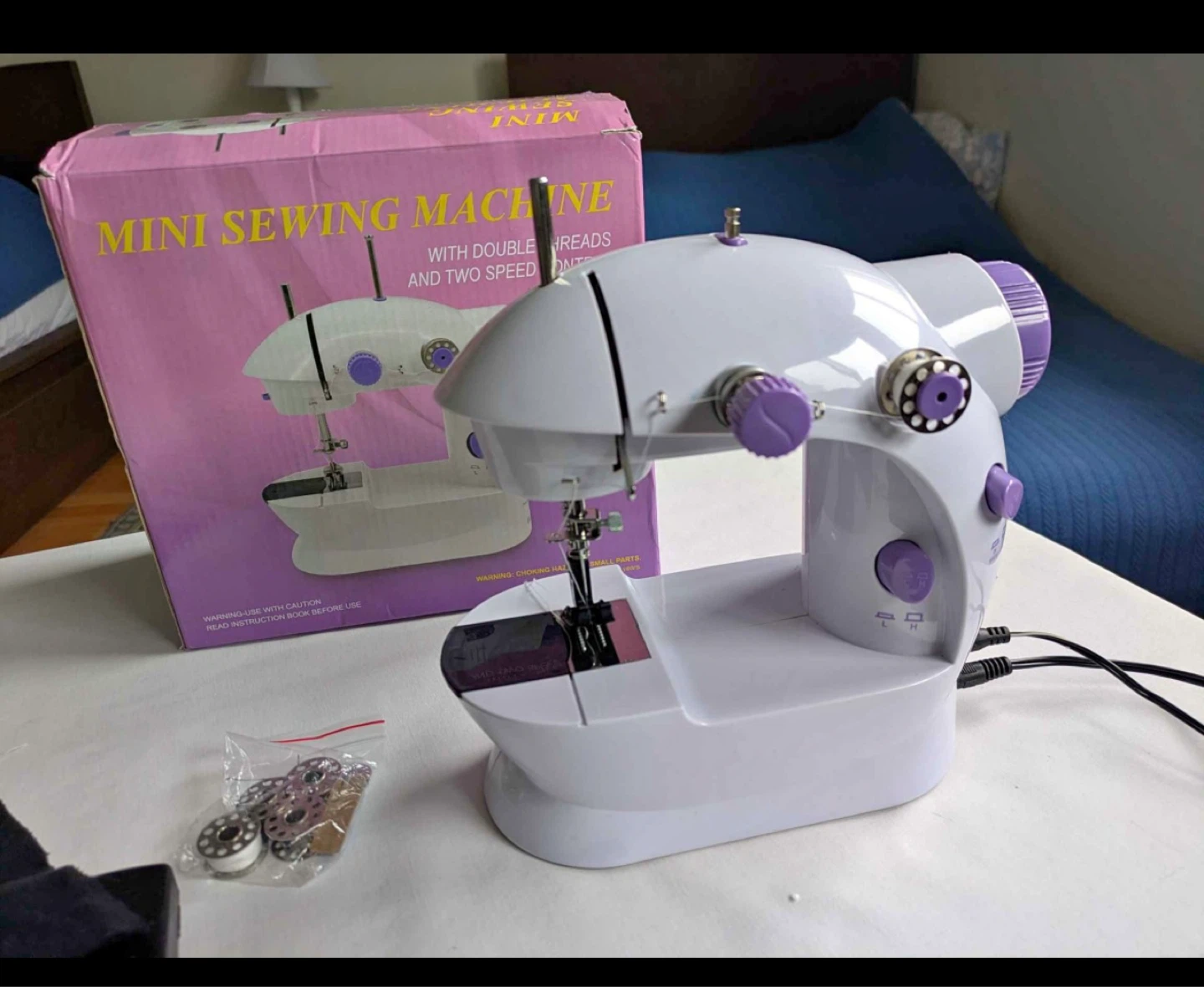Mini Sewing Machine with Double Threads and Two Speed Settings
