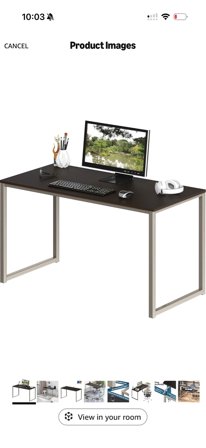 Dark Brown Desk with Silver Frame - photo 3
